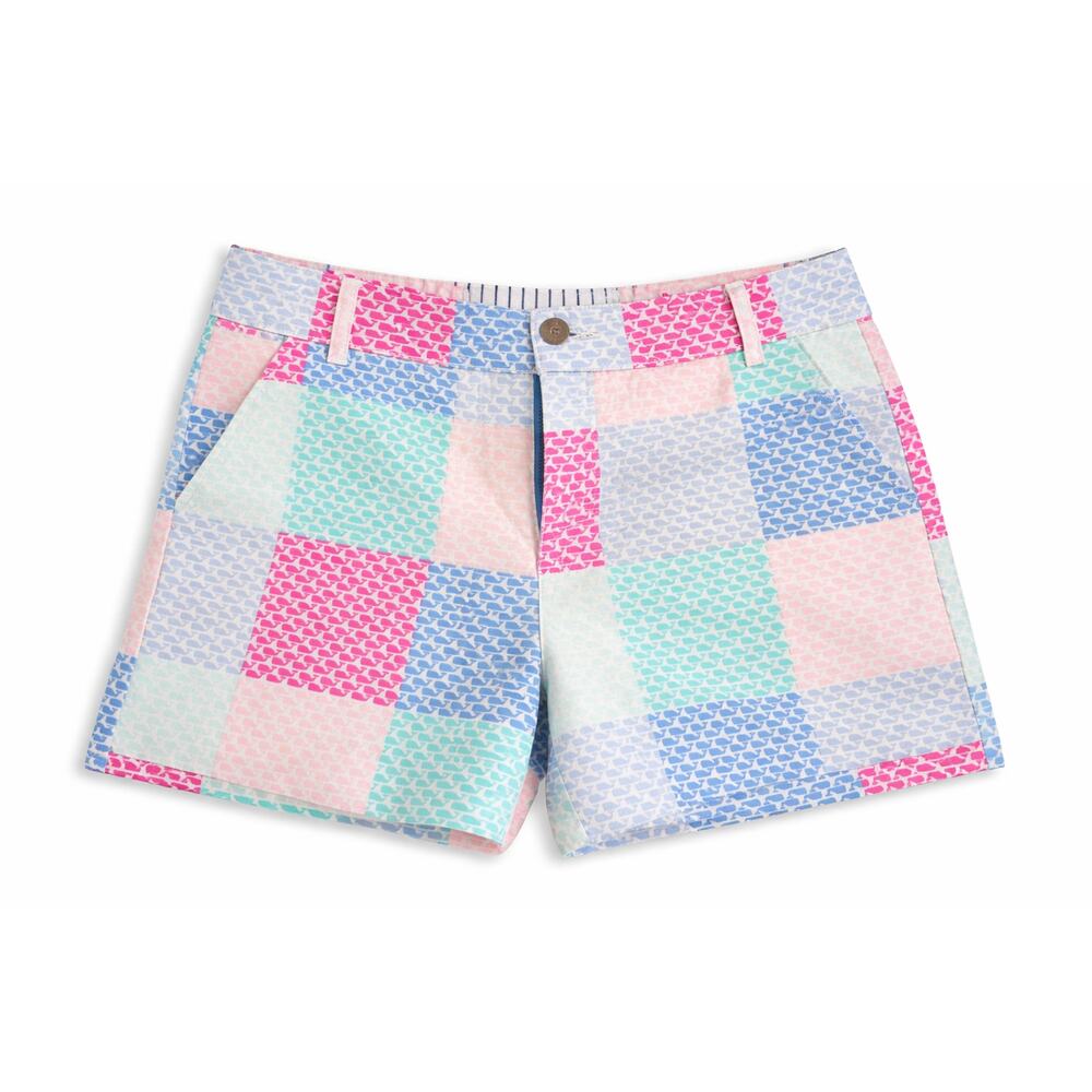 Vineyard Vines for Target Girls Patchwork Whale Shorts Pink Blue Size L 12/14